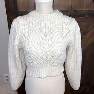 Ivory/cream crop sweater
